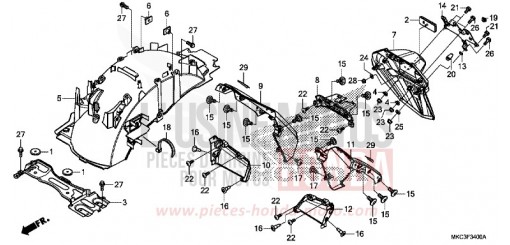 GARDE-BOUE ARRIERE GL1800J de 2018